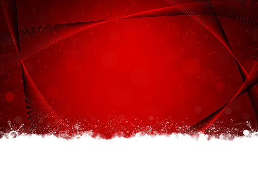 White colored snow and illuminated glowing fog, smoke and snow at the bottom edge or border of a modern three dimensional red horizontal backgrounds. Can be used as Xmas , New Year day celebrations background, wallpapers, gift wrapping sheets, posters, banners ad greeting cards. Small glitter like or glittery dots shining here and there.