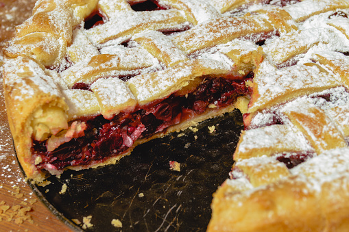 Beautiful and incredibly tasty and neat-looking cherry pie