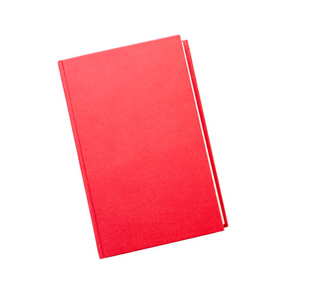 istock Red closed book with blank hard cover isolated on white, top view, space for text 1441329439