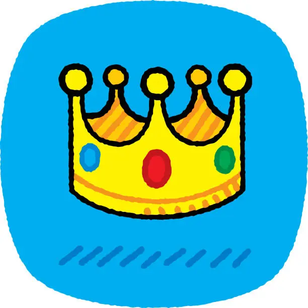 Vector illustration of Crown Doodle 7