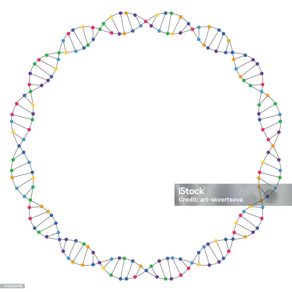 Dna Abstract Vector Background Circle Frame Genetic Code Dna Molecule ...