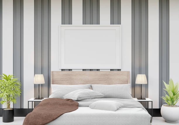 istock 3D interoir design for bedroom and mockup frame 1441334994