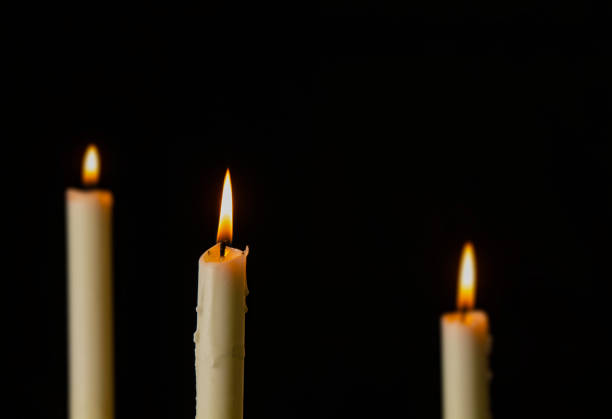 Candles burning in the night