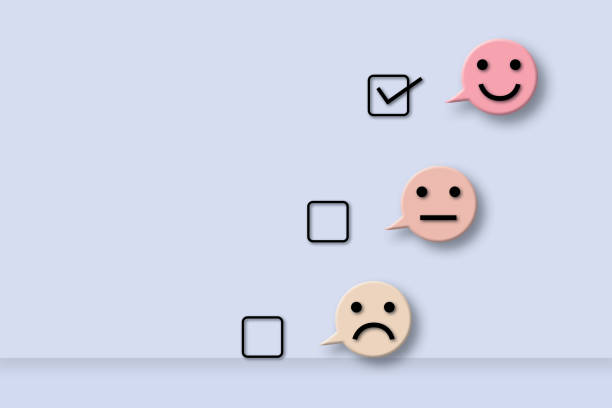 istock Customer evaluation or positive feedback concept rating. Check mark to select happy or smile face circle. 1441336430