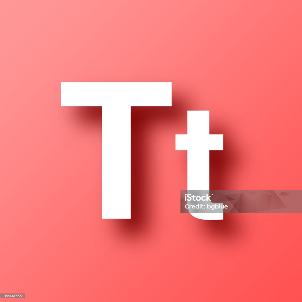 Chữ T Chữ Hoa Và Chữ Thường Biểu Tượng Trên Nền Đỏ Với Bóng Đổ ...