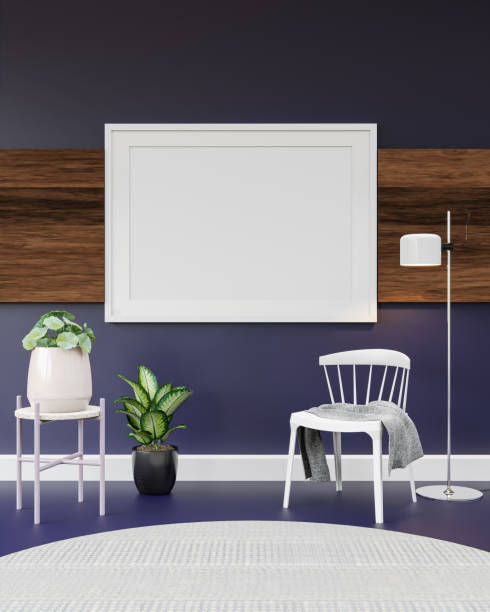 istock 3D interoir design for living room and mockup frame 1441338305