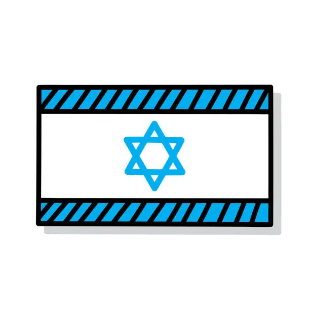 Vector illustration of Israel Flag Doodle 6