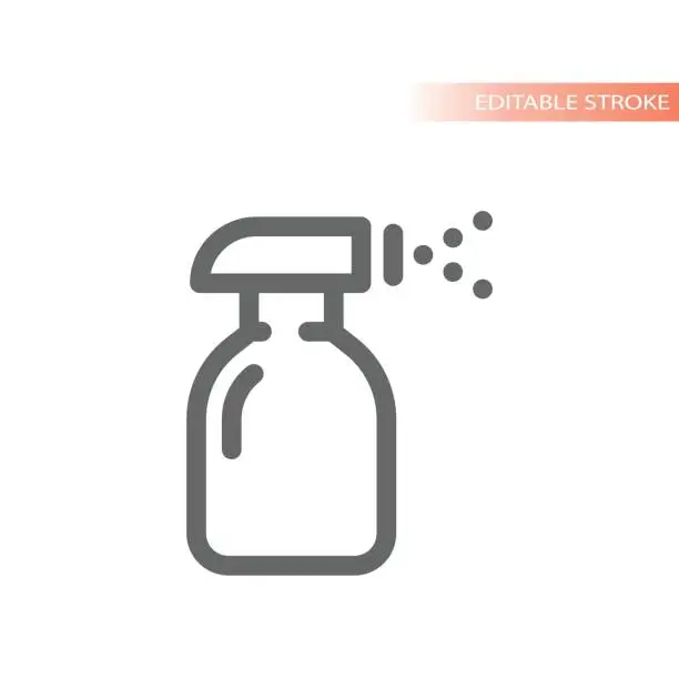 Vector illustration of Cleaning spray bottle line vector icon