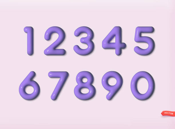 istock Set of isolated numbers. Party, birthday, celebrate anniversary and wedding. 3D Web Vector Illustrations. 1441342601