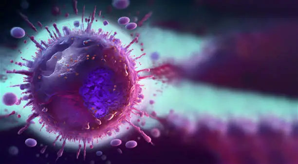 Photo of RSV virus, Respiratory syncytial virus, human orthopneumovirus, is a common, contagious airborne virus that causes infections of the respiratory tract