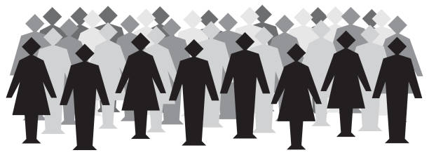 istock Large group of people. Geometric illustration of crowd . 1441344055