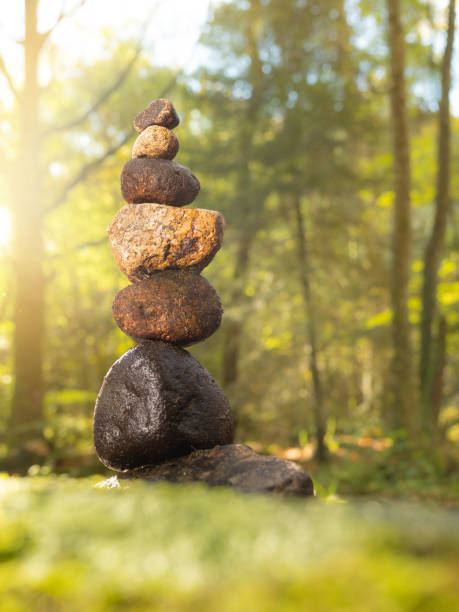 A Cairn of serenity and in the calm of the forest in the Morvan
