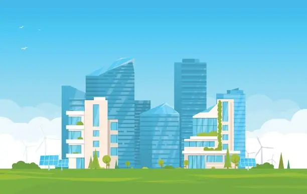 Vector illustration of Futuristic city illustration