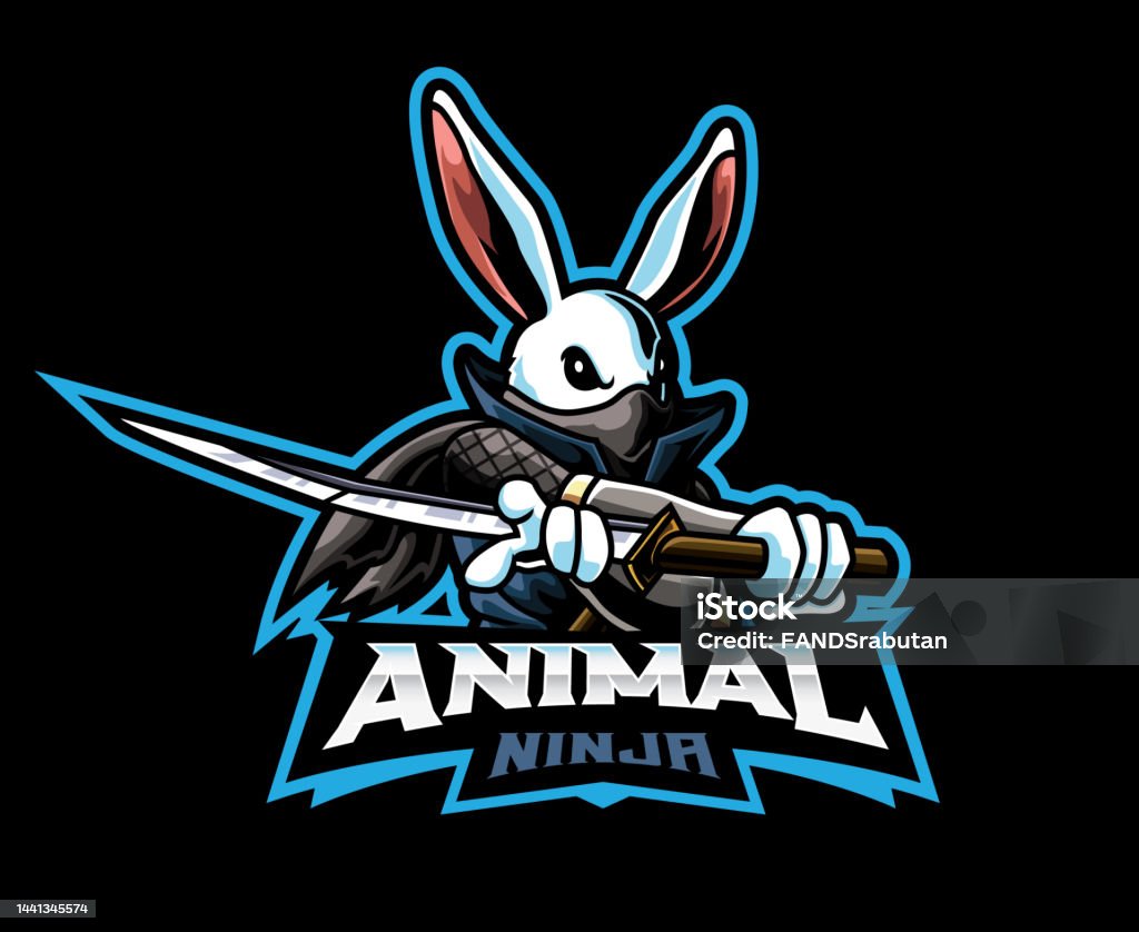 Shinoubi Rabbit Rabbit Ninja Mascot Logo Design Stock Illustration - Download Image Now ...