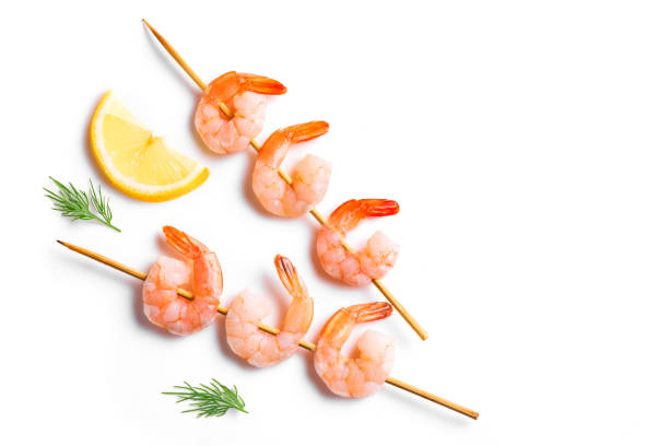 istock Shrimp skewers or prawn kebabs 1441345584
