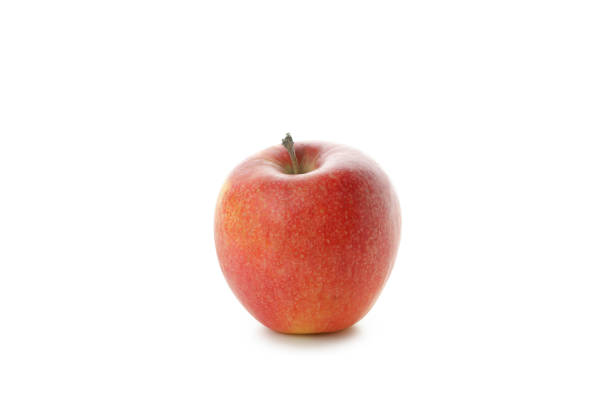 istock Ripe red apple isolated on white background 1441347064