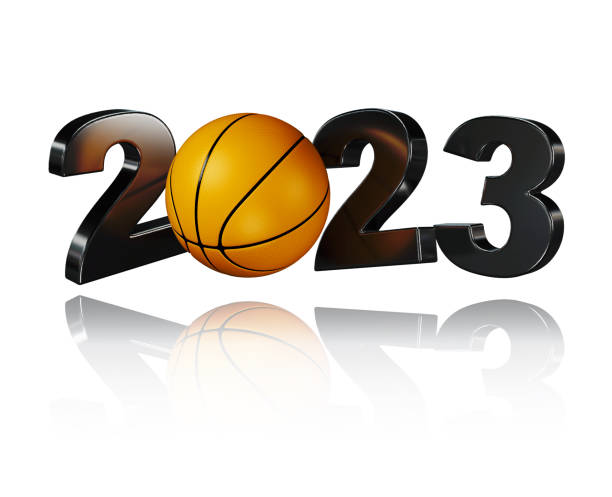 basketball 2023 design on white - teamsport imagens e fotografias de stock