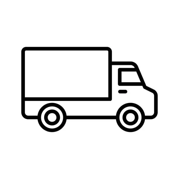 Vector illustration of Delivery truck logistics icon. Fast delivery shipping symbol.