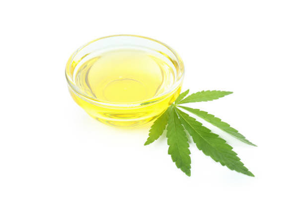 istock Cannabis leaf and oil isolated on white background 1441352251