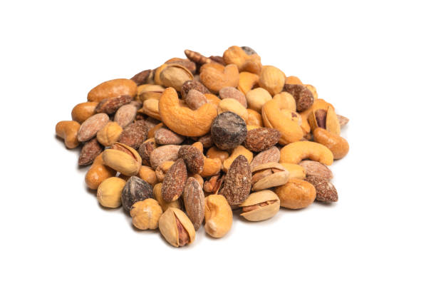 istock A group of almonds, pistachios, walnuts, macadamia, cashews. 1441352471