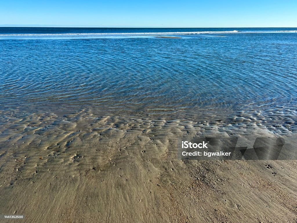 Beach at Low Tide Ocean at low tide Atlantic Ocean Stock Photo