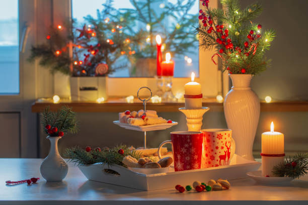 istock christmas decor and red cups with hot drink on kitchen 1441354175