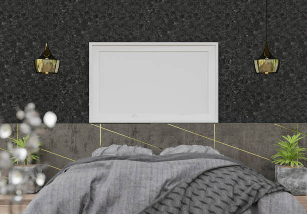istock 3D interoir design for bedroom and mockup frame 1441357018
