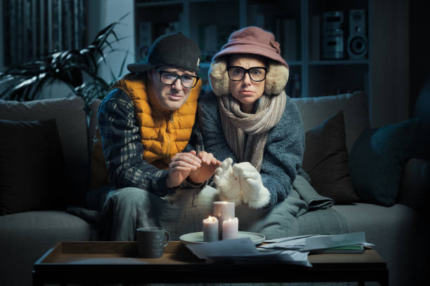 istock Frustrated couple feeling cold at home 1441363278