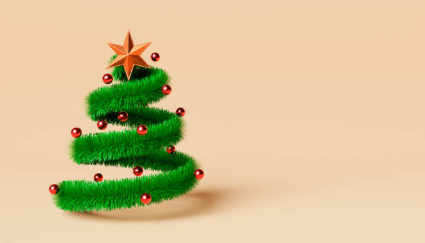 istock Christmas tree from tinsel and baubles 1441364153