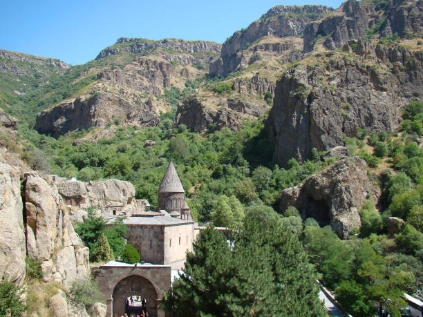 istock Armenian monastery Geghard, located in the mountains 1441364961