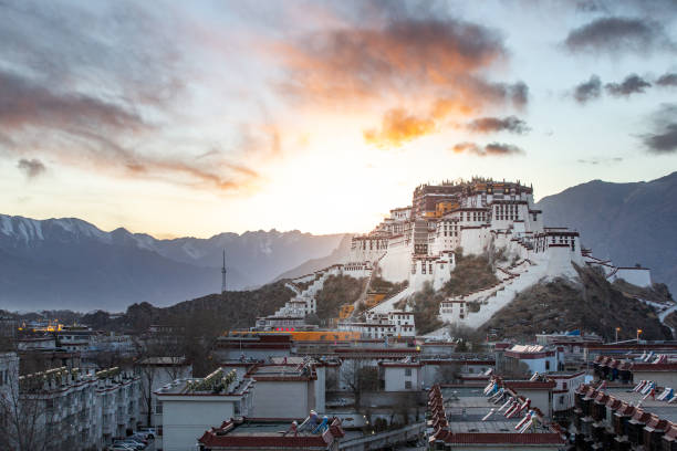 Scene in a touristic spot in Lhasa, Tibet