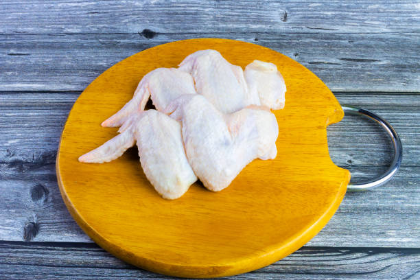 istock Fresh raw chicken wings isolated on white background 1441366909