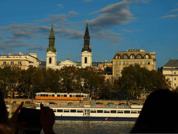 View from the Danube river to Budapest. High quality photo