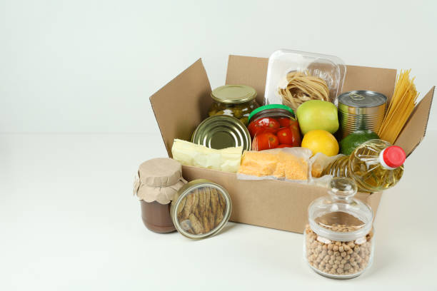 istock Concept of donate with donation box on white background 1441368884