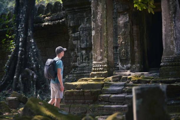 istock Traveler with backpack in Cambodia 1441370096