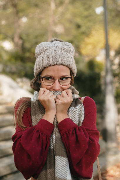 istock Young woman with autumn or winter clothes 1441376468