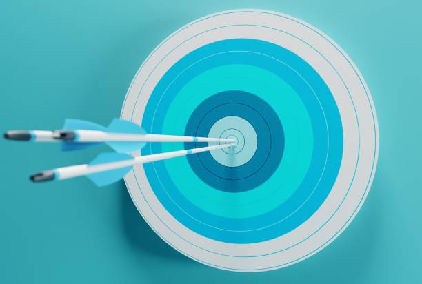 istock Close-up view of the Target with embedded arrows. 1441377143