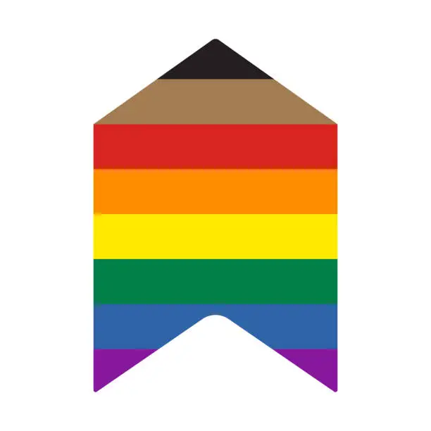 Vector illustration of Rainbow pride flag arrow