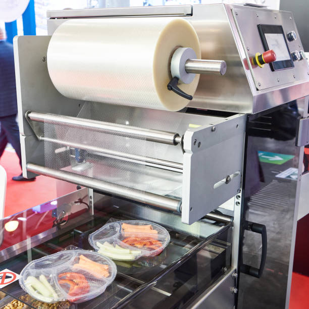istock Industrial machine for packing in food production 1441382511