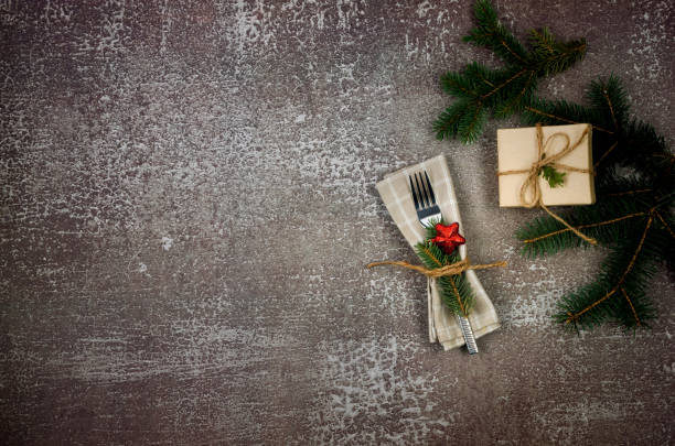 istock Christmas Eve dinner concept, free space for text 1441384388