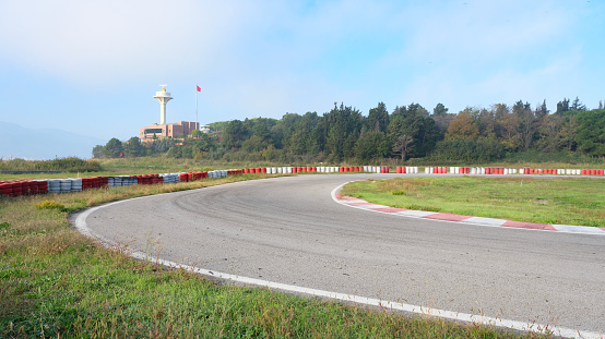 motorsport race track, front view