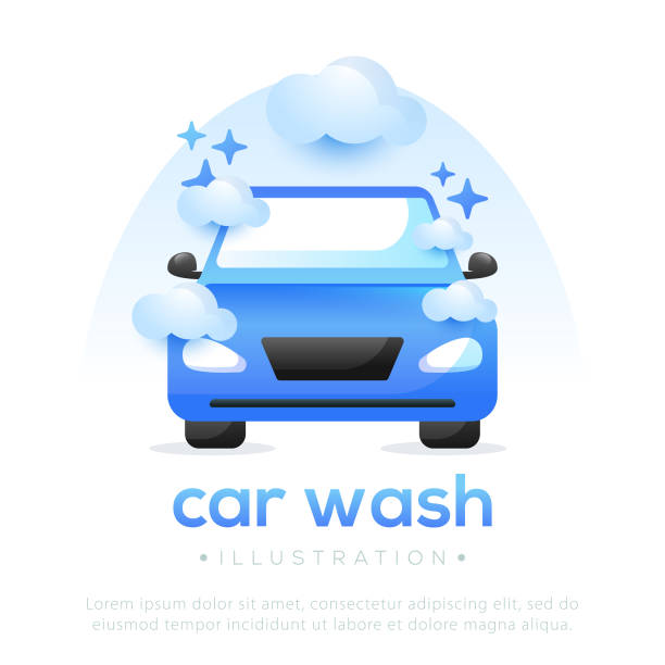 istock Car wash illustration design. Wash car design 1441385593