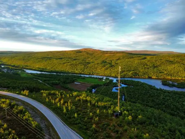 Norwegian landscape shot by drone
