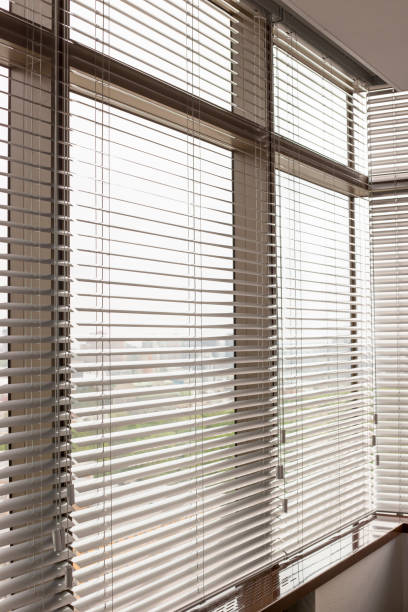 istock Venetian blinds closeup on the window. 1441397071