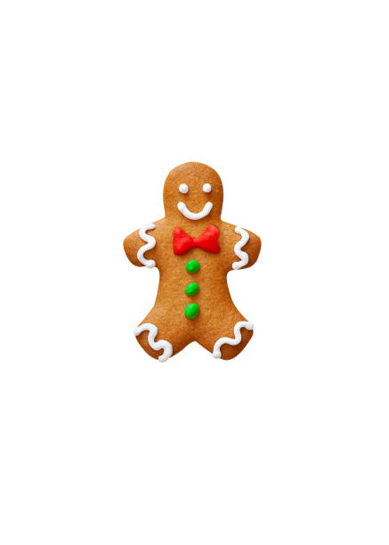 istock Christmas homemade gingerbread cookie isolated on white background. 1441397296