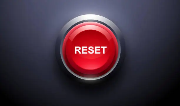 Vector illustration of Red reset button