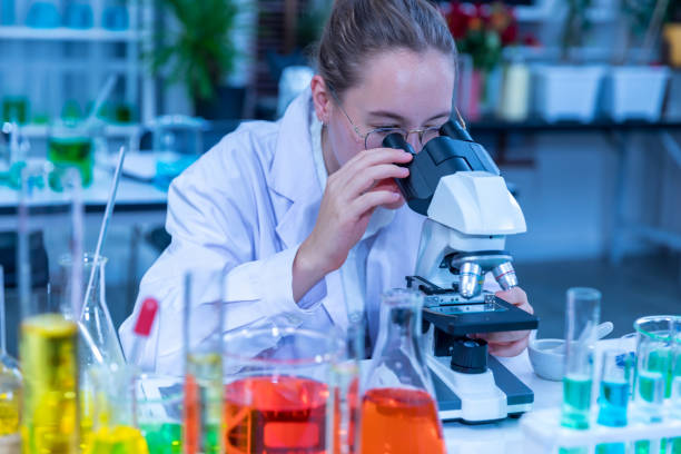 istock Medical Science Laboratory. Scientists Working in Advanced Scientific Pharmaceutical Lab for Medicine, Biotechnology Development 1441398478