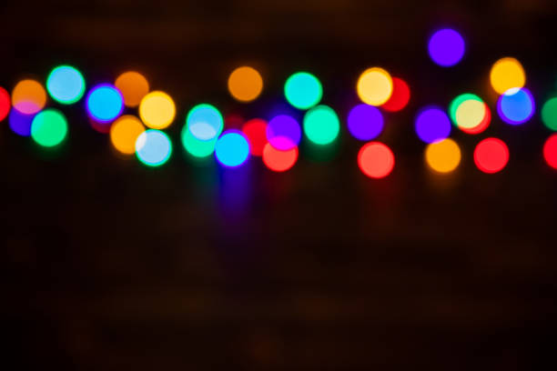 istock Abstract glare circular bokeh background of Christmas light 1441403919