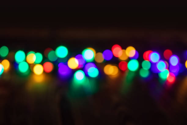 istock Abstract glare circular bokeh background of Christmas light 1441403953
