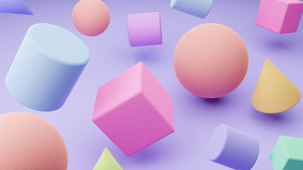 istock Pastel colors abstract geometric shapes background. Geometry colorful pattern 3d 1441410429
